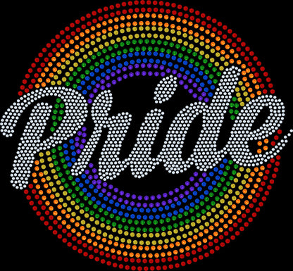 Circle of Pride Bling Shirt, Pride in Full Circle Sparkling Bling T-Shirt, Shimmering Circle Pride Tee, Tank or Sweatshirt Available