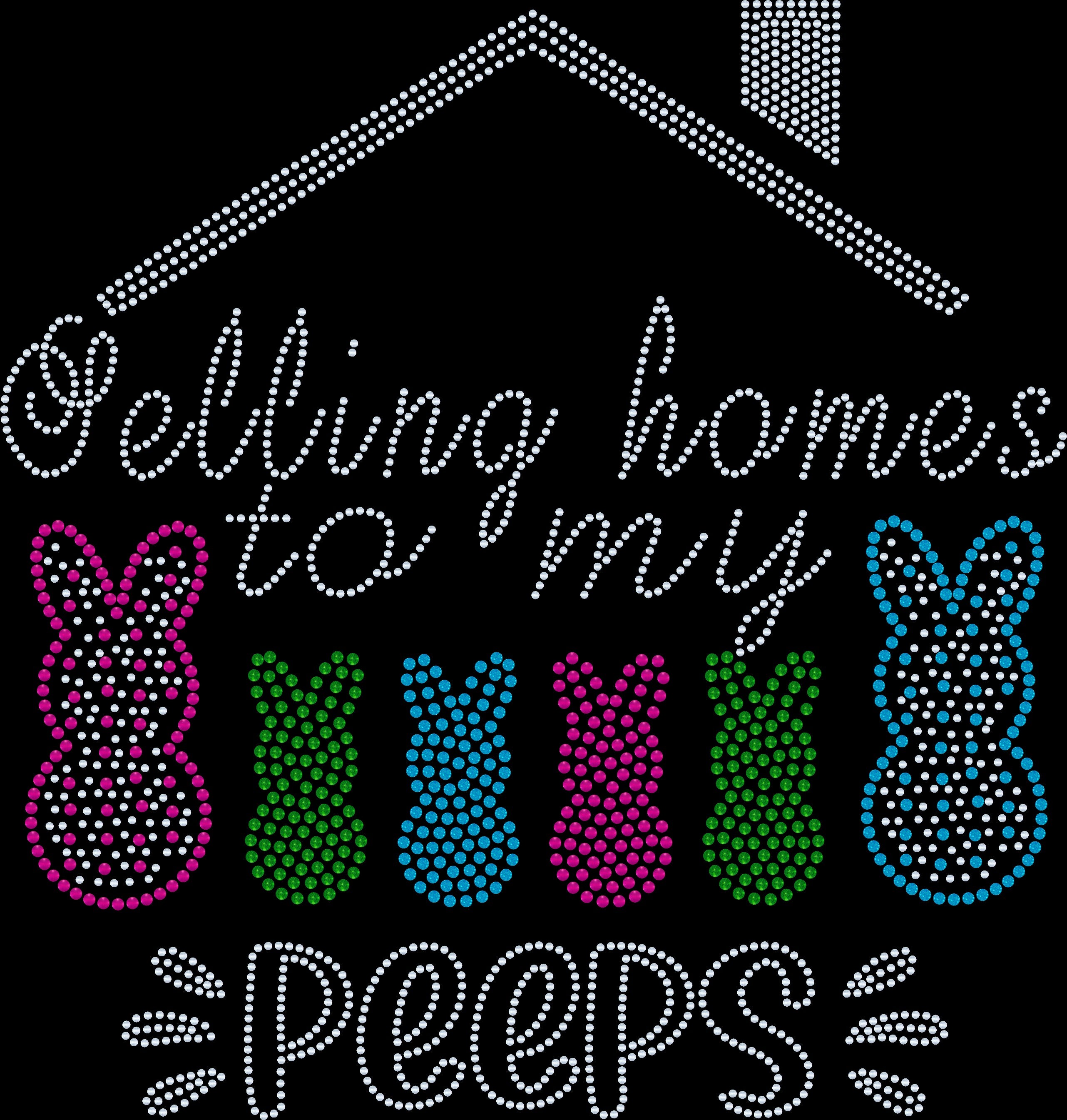 Selling Homes to My Peeps Easter Real Estate Bling Apparel – Ladies V-Neck Tee, Unisex Crewneck, Ladies Long Sleeve V-Neck Shirt, Unisex Sweatshirt