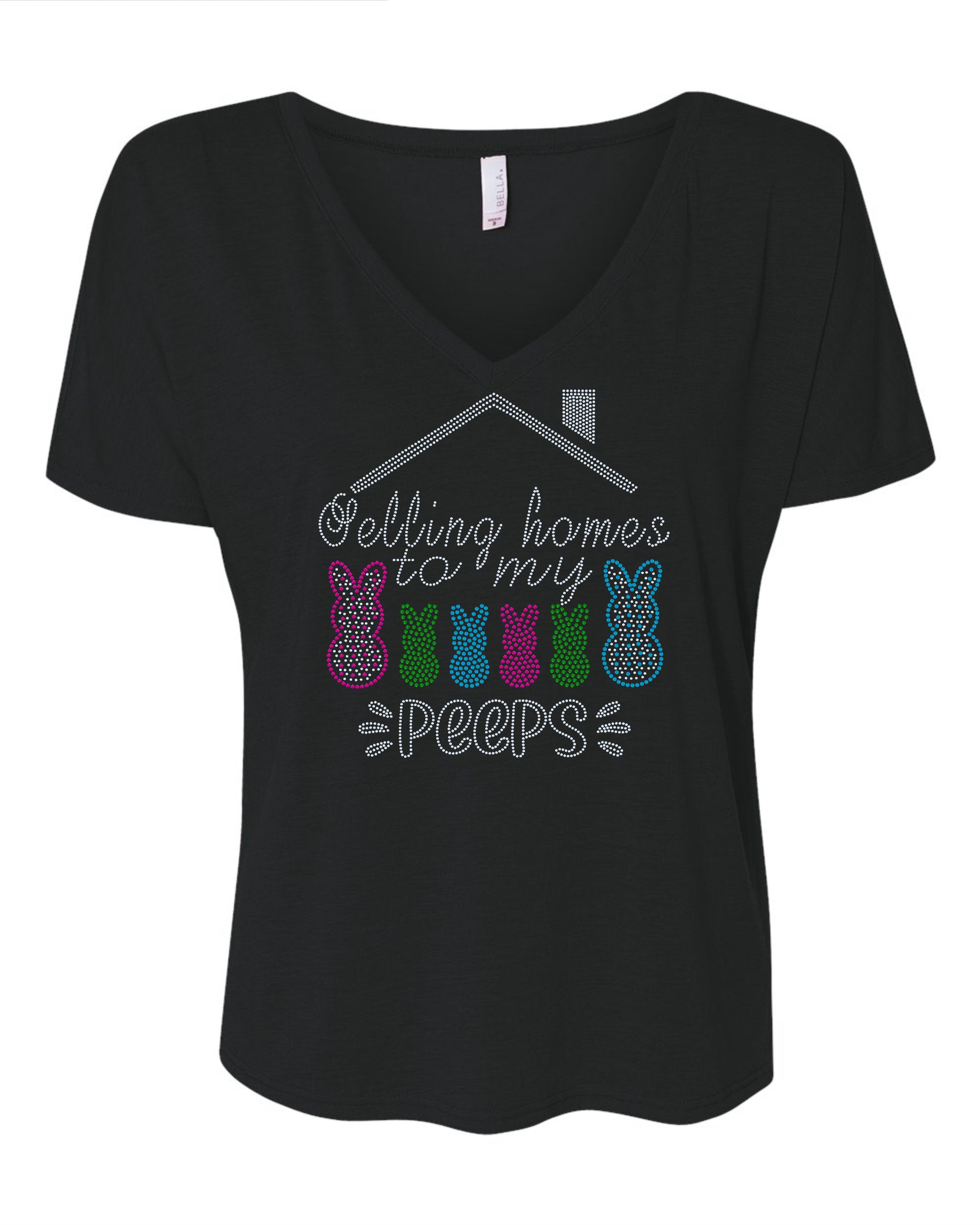 Selling Homes to My Peeps Easter Real Estate Bling Apparel – Ladies V-Neck Tee, Unisex Crewneck, Ladies Long Sleeve V-Neck Shirt, Unisex Sweatshirt