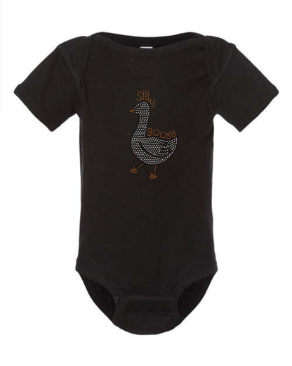 Silly Goose Onesie or Tee / Goose Bling Onesie! Baby Bling! Youth Tee / T-Shirt Bling! Free Personalization Available!