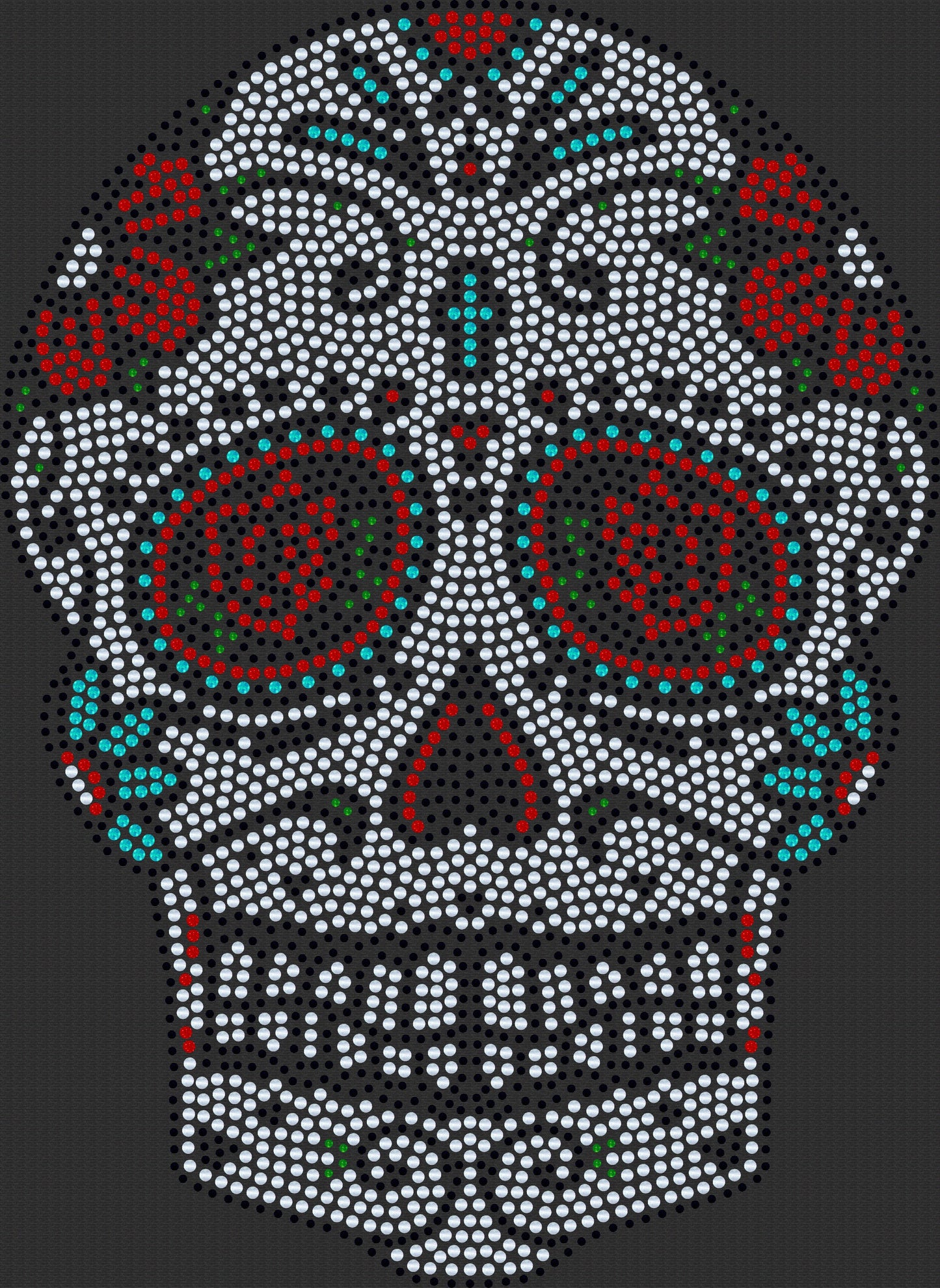 Rose Skull Spangle Transfer, Halloween Spangle Transfer, Day of The Dead Hotfix Transfer