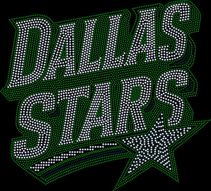 Dallas Stars Bling Tee, Hockey Bling T-Shirt, Dallas Hockey, Optional Personalization Name & Number Tee! - Stitch N Bling
