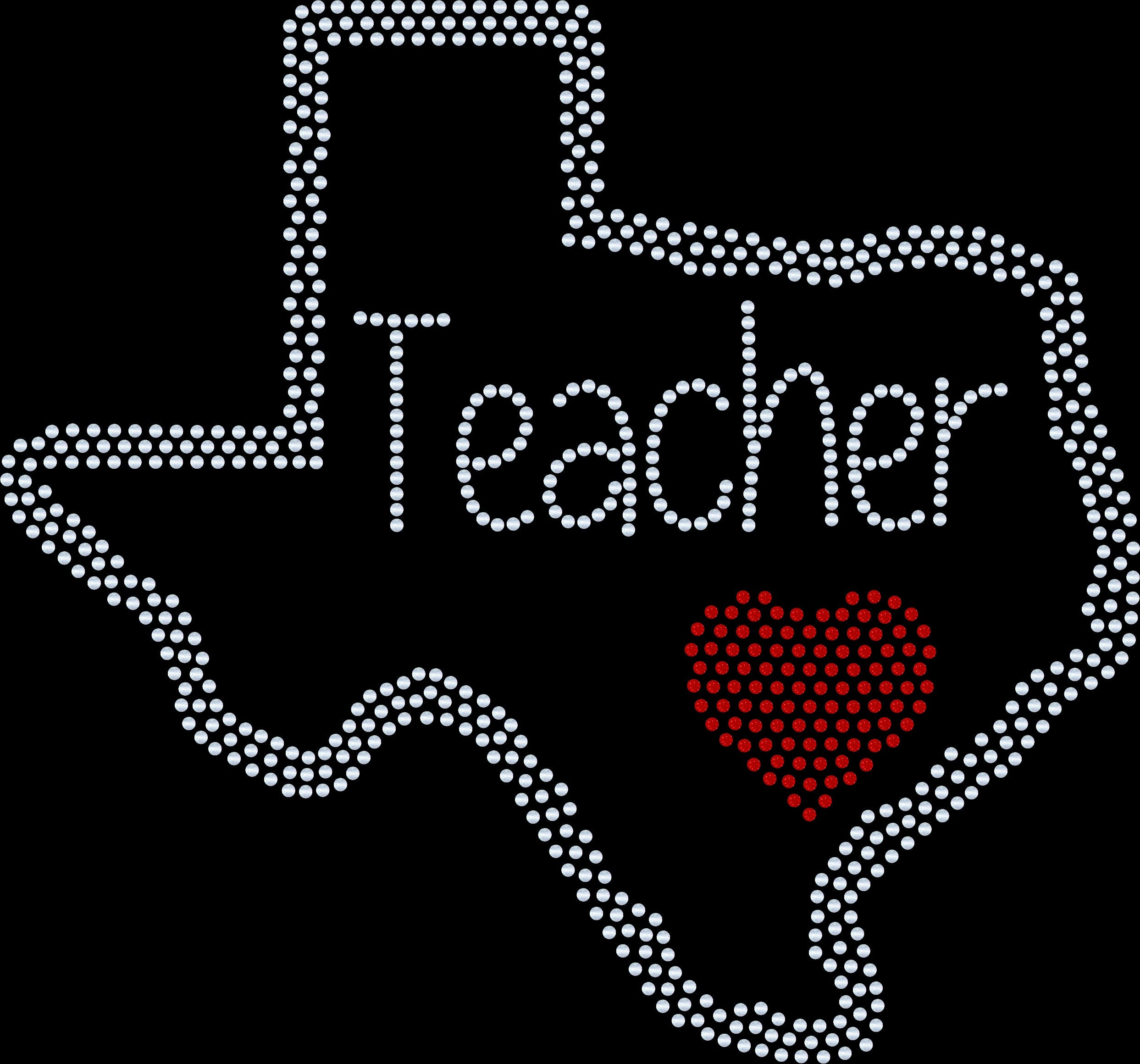 Texas Teacher Bling Tee / Back to School or Teacher Spirit Day/ Teacher Sparkle Design / Texas Teachers Tank, Tee or Sweatshirt! - Stitch N Bling