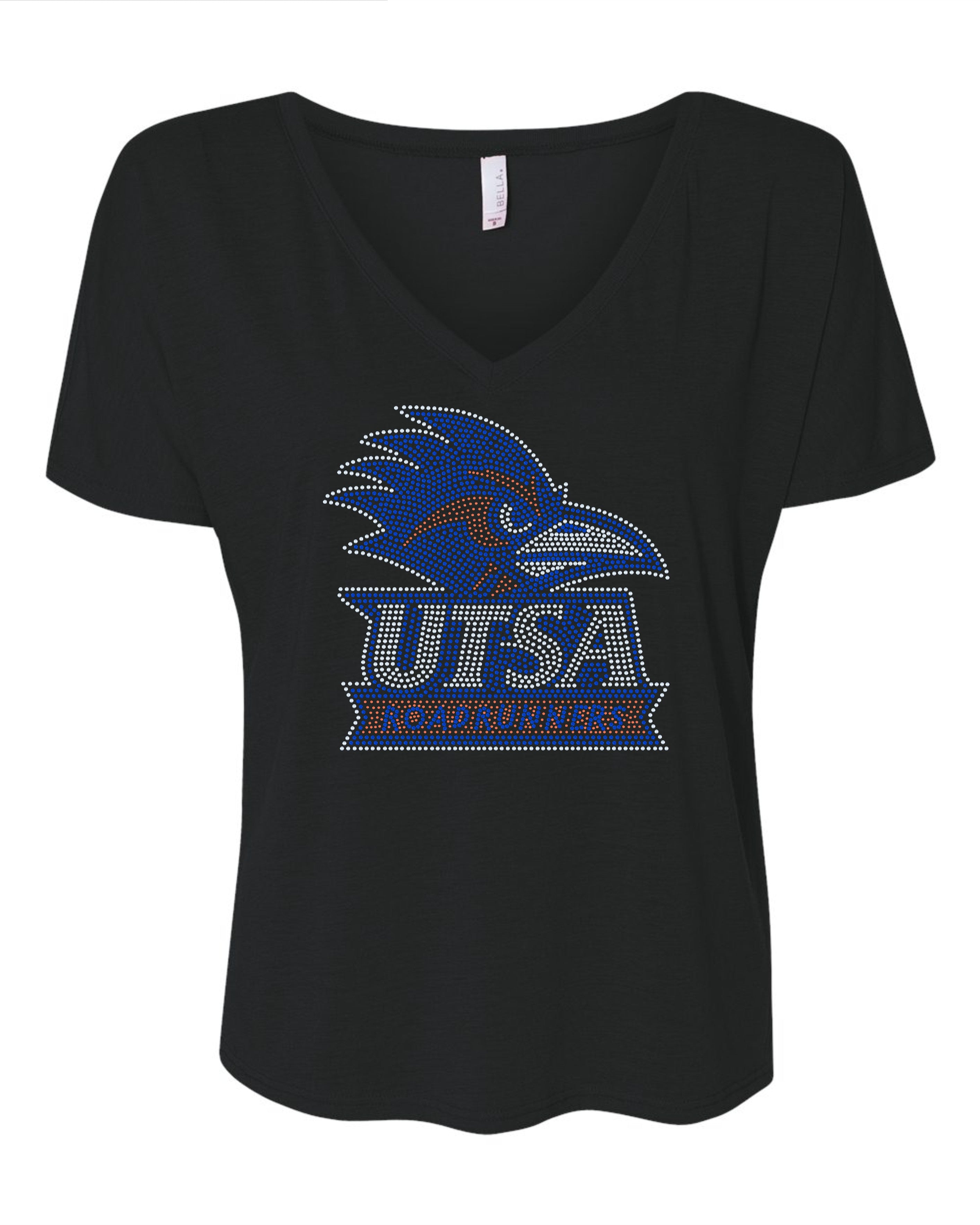 UTSA Roadrunners Texas University of Texas at San Antonio College Sports Bling Apparel -  Ladies V-Neck Tee, Unisex Crewneck, Ladies Long Sleeve V-Neck Shirt, Unisex Sweatshirt