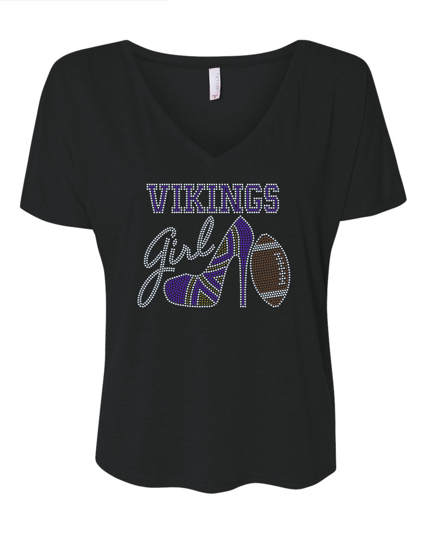 Minnesota Vikings Tee, Vikings High Heel Shoe, Vikings Girl, Personalization Optional! Long sleeve and Sweatshirts! - Stitch N Bling