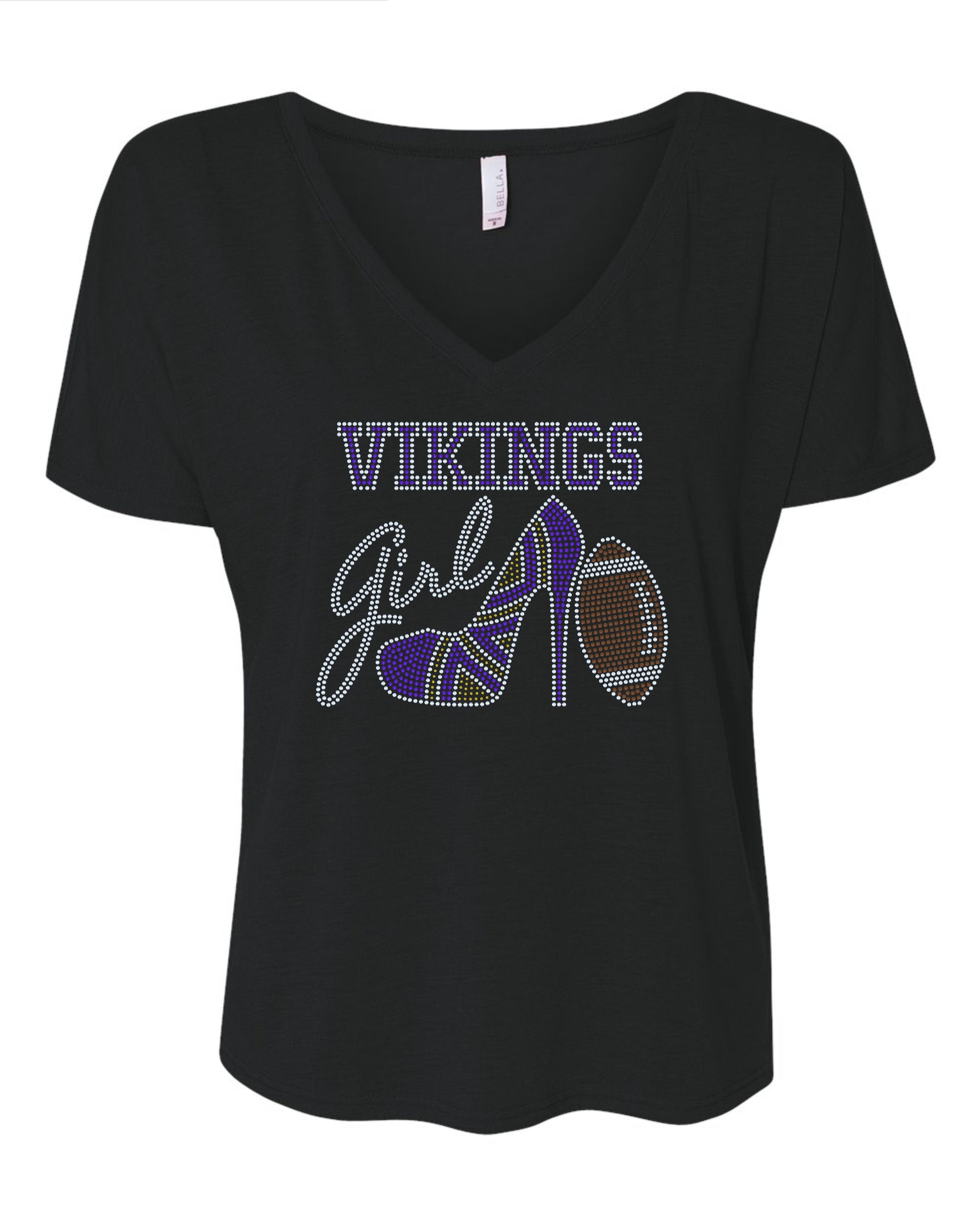 Minnesota Vikings Tee, Vikings High Heel Shoe, Vikings Girl, Personalization Optional! Long sleeve and Sweatshirts! - Stitch N Bling